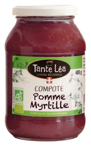 Compote bio Tante Léa Pomme Myrtille